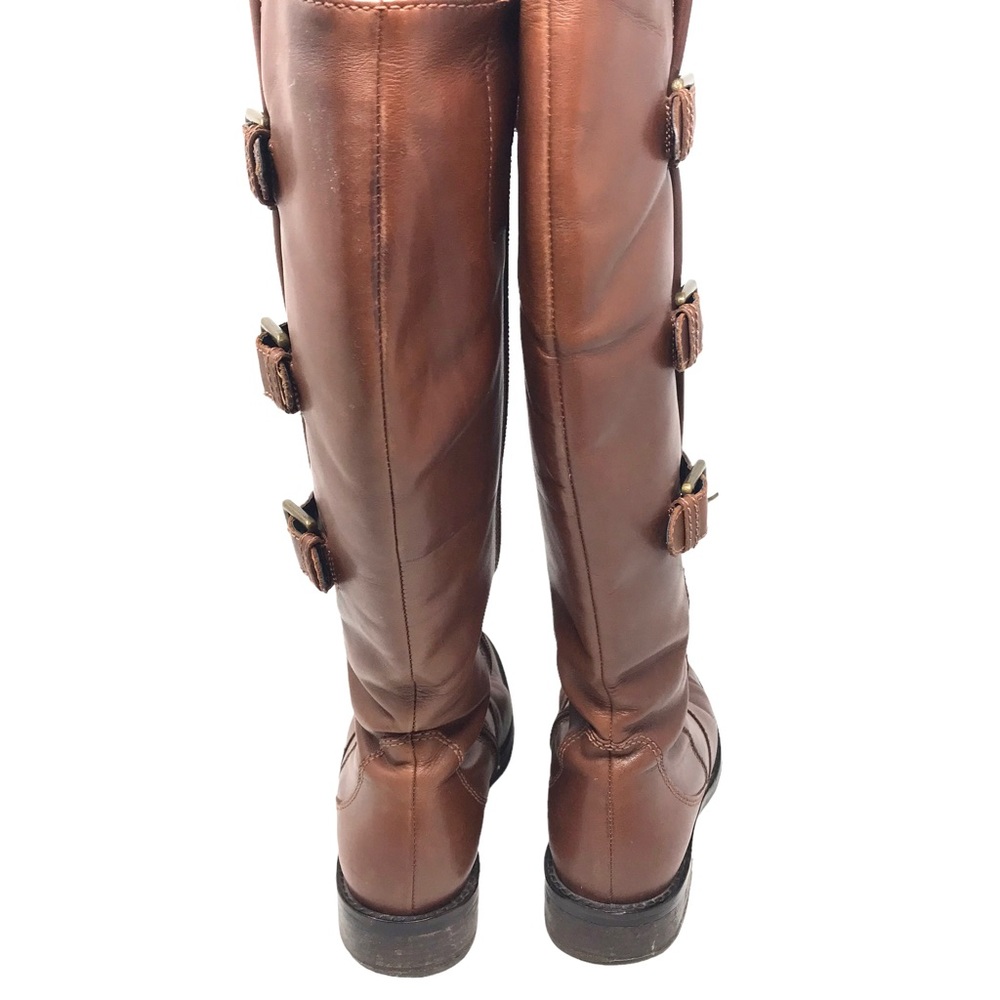 Ecco Hobart Genuine Leather Zip Up Buckle Brown Tall Riding Boots Women … - Picture 6 of 15